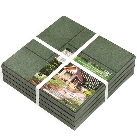 Плитка полимерно-песчаный материал, 33х33х2 см, 4шт в упаковке, зеленая, Калифорния