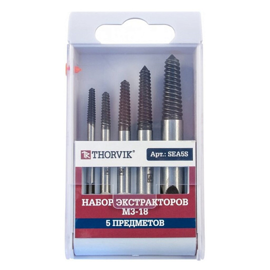 Набор экстракторов М3-18, 5 предметов, SEA5S, 5 шт, Thorvik