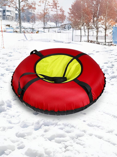 Санки-ватрушка Эконом, 80 см, 70 кг, с буксировочным тросом, с ручками, с клапаном, в ассортименте, УВ-экк-0,8