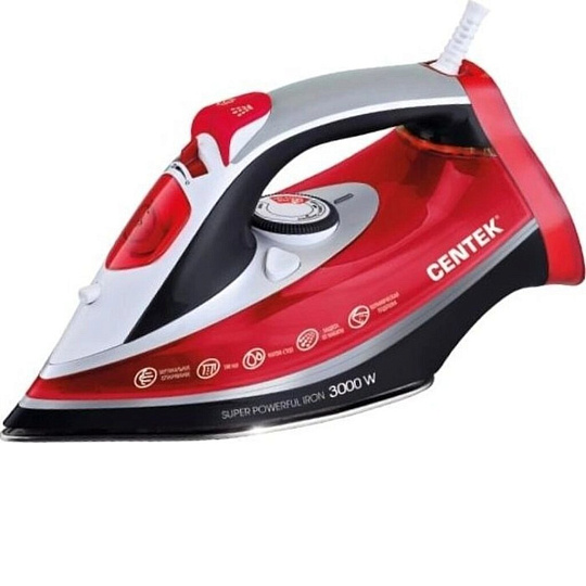 Утюг Centek, CT2346, 3000 Вт, керамика, система самоочистки, резервуар для воды 380 мл, в ассортименте