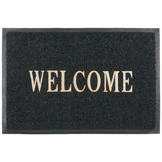 Коврик придверный, 60х90 см, прямоугольный, резина, черный, Spongy Welcome, Sunstep, 38-453