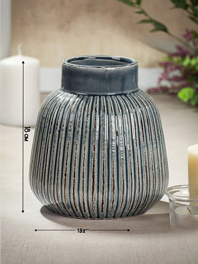 Ваза керамика, настольная, 18х8.5 см, Ночная мгла, Y6-10156