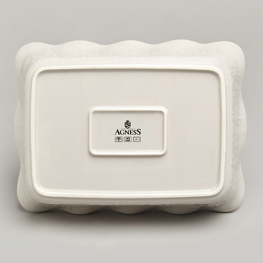 Форма для запекания керамика, 24х32х8 см, 2.5 л, прямоугольная, Agness, Beige, 780-122