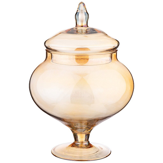 Ваза на ножке с крышкой "serena amber" высота 27см, 316-1614
