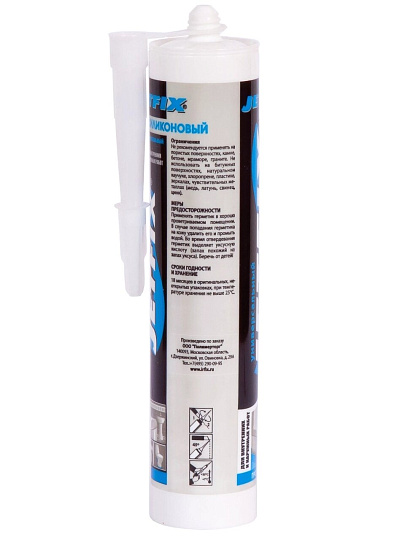 Герметик силиконовый, универсальный, Jetfix, 21002, 280 мл, бесцветный, термостойкий