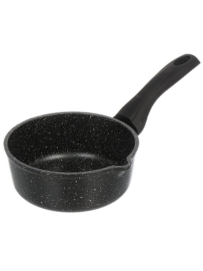 Ковш алюминий, антипригарное покрытие, 1 л, крышка стекло, бакелитовая ручка, Горница, Гранит, кш1611аг