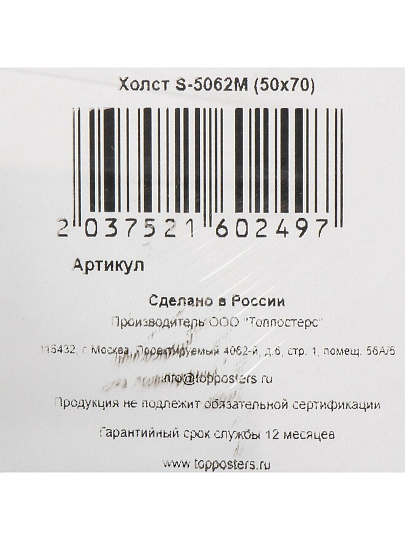 Картина холст, 50х70 см, S-5062M