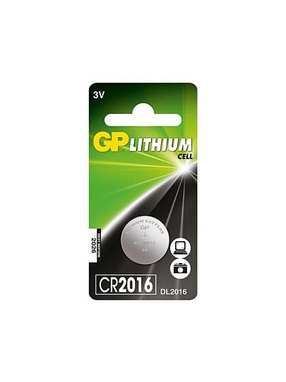 Батарейка GP, CR2016, Lithium, литиевая, 3 В, дисковая, 1 штука в блистере (отрывной), 9035