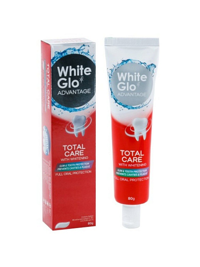 Зубная паста White Glo, Тотальная защита, 80 г, отбеливающая
