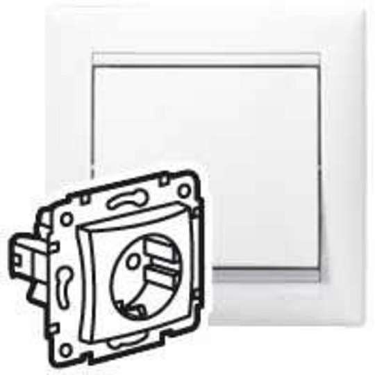Механизм розетки 1-м СП Valena 16А IP21 2P+E с заземл. защ. шторки бел. (DIY-упак.) Leg 694269