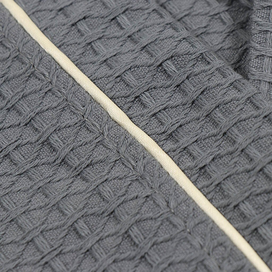 Халат унисекс, вафельный, 100% хлопок, серый, L-XL, 48-50, Barkas, AI-0106019
