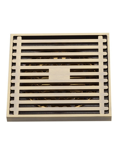 Трап канализационный прямой, 50 мм, 100х100 мм, Gappo, латунь, бронза, G81004-4