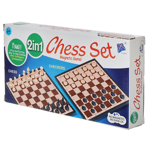 Игра настольная 2в1, 21х21х1.7 см, шахматы, шашки, Y6-6378