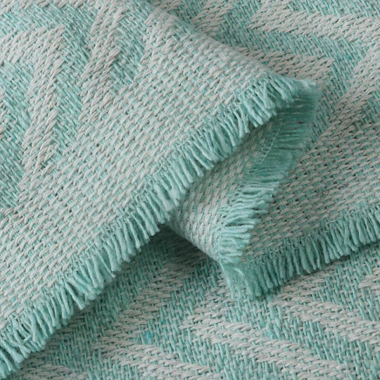 Плед евро, 200х240 см, 50% хлопок, 30% вискоза, 20% акрил, Karteks, EVIUM-002 Yesil, зеленый