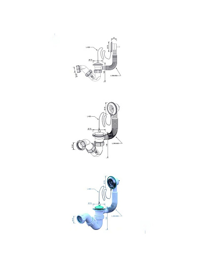 Сифон для ванны, 1 1/2"х40, S-образный, Инкопласт, SB0101