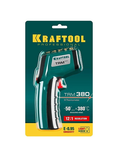 Пирометр инфракрасный от –50°С до 380°С, Kraftool, TRM-380, 45707-380