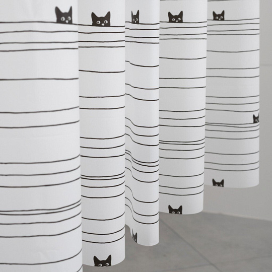Штора для ванн 180х180 см, Peva, Fora, Kittens, FOR-PV04
