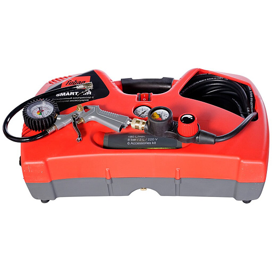 Компрессор безмасляный, Fubag, Smart Air, 1.1 кВт, поршневой, 2 л, 180 л/мин, 8 бар, прямой, 220В/50Гц, 3400 об/мин, 9 кг, 8215240KOA650