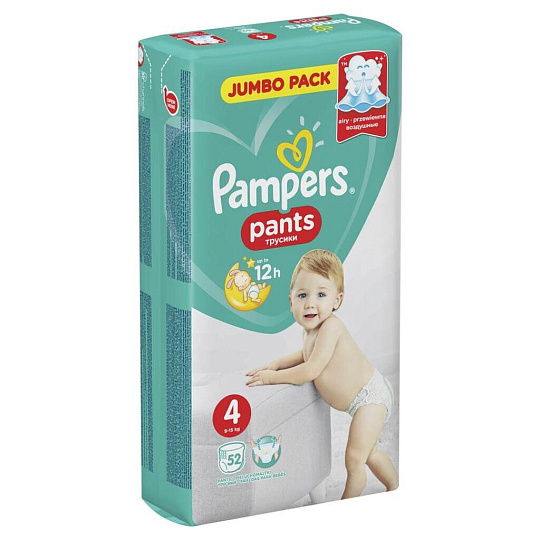 Подгузники-трусики детские Pampers, Pants Maxi, р. 4, 9 - 14 кг, 52 шт, унисекс