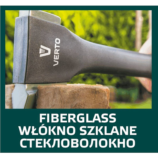 Топор универсальный 620 г, вес обуха 410 г, топорище из стекловолокна и TPR, VERTO, 05G100
