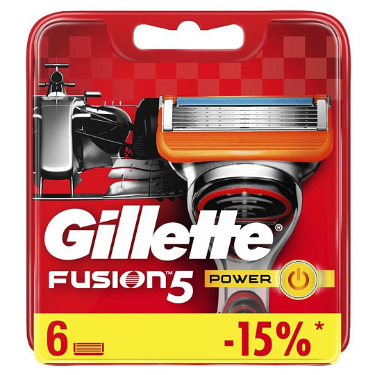 Сменные кассеты для бритв Gillette, Fusion Power, для мужчин, 6 шт