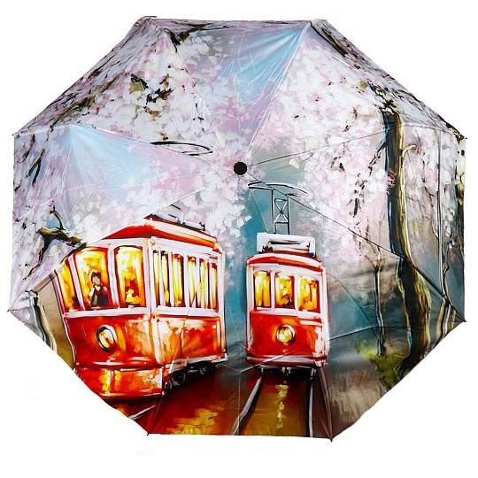 Зонт автомат, 8 спиц, 58 см, Трамвай, полиэстер, Y822-064