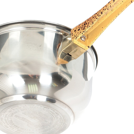 Набор посуды нержавеющая сталь, 12 предметов, кастрюли 1.8, 2.7, 3.6, 6.1 л, сковорода 24 см, ковш 1.8 л, Rainstahl, RS/CWD 1230-12 MBR/BK