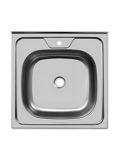 Мойка кухонная накладная, Ukinox, нержавеющая сталь, 500х500х120 мм, ECO500.500