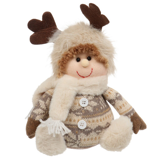 Фигурка декоративная текстиль, Мальчик, 20 см, коричневая, Y4-9439