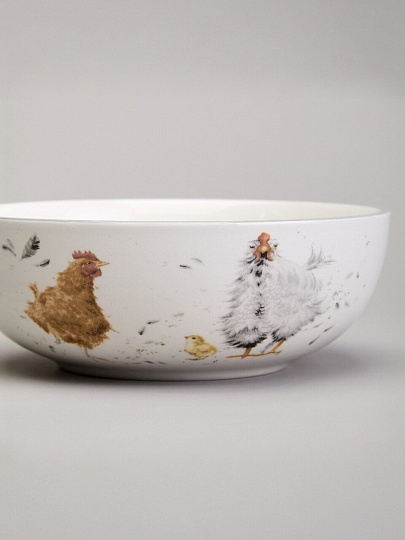 Салатник керамика, круглый, 16.5х6 см, 0.65 л, подарочная упаковка, Funny hens, Lefard, 358-2299
