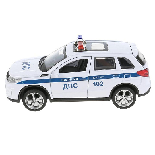 Машина Технопарк, Suzuki Vitara полиция, 12 см, инерционная, открывающие двери и багажник, металл, VITARA-12SLPOL-WH