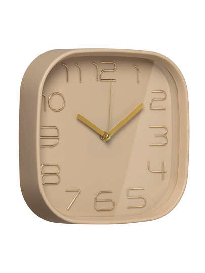 Часы настенные, кварцевые, 25х25 см, корпус бежевые, квадратные, Рубин, Классика, 2500-003