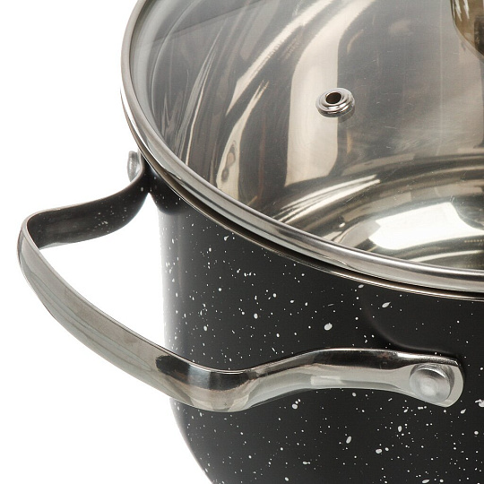 Кастрюля нержавеющая сталь, 3.6 л, с крышкой, крышка стекло, RasheL, R-306v, индукция
