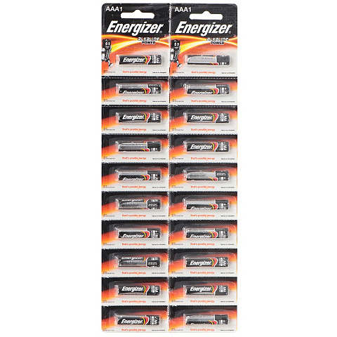 Батарейка Enegizer Alkaline AAA LR03, блистер 20 шт