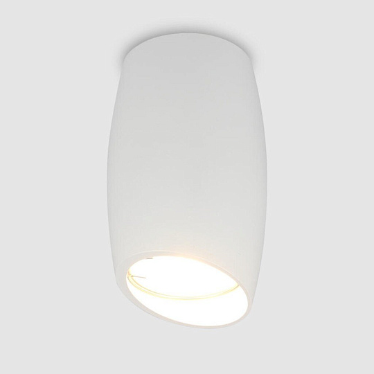 Светильник накладной General Lighting Systems, Бочонок, 50 Вт, GU10, на 1 лампочку, IP20, скошенный верх, d6.5х6х11 см, Спот, белый, 661851