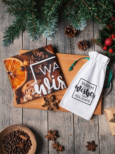 Набор кухонный 2 шт, 40х73 см (полотенце, формочки для печенья 3 шт), 100% хлопок, Теплые пожелания, 5081040