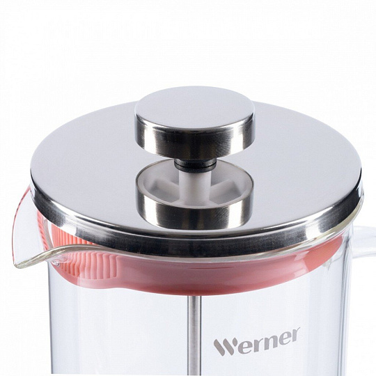 Френч-пресс 0.6 л, нержавеющая сталь, Werner, Allegro, темно-розовый, 51459