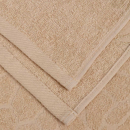 Простыня 1.5-спальная, 150 х 200 см, 100% хлопок, махровая, 350 г/м2, бежевая, 104, Вышневолоцкий текстиль