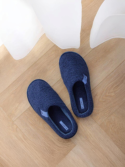 Тапки для мужчин, текстиль, синие, р. 44, закрытые, J2023-06