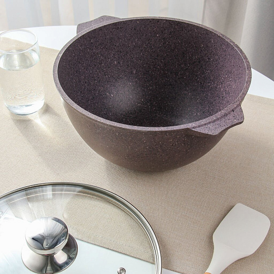 Казан алюминий, антипригарное покрытие, 5 л, Premium violet, с крышкой, Мечта, 55904