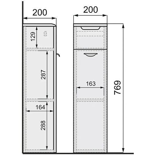 Тумба Raval, Space 21, напольная, Spa.01.21/N/W
