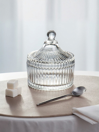 Сахарница 260 мл, стекло, 10х10х11.5 см, Грани, Y4-9710
