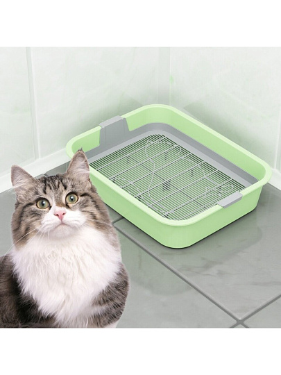 Лоток с сеткой, с бортиком, зеленый, Альтернатива, Барсик, М6932