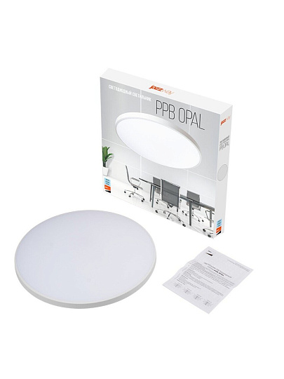 Светильник светодиодный, JazzWay, PPB OPAL, 48 Вт, 6500 К, 3840 Лм, IP20, 37х37х5.5 см, белый, 5060920