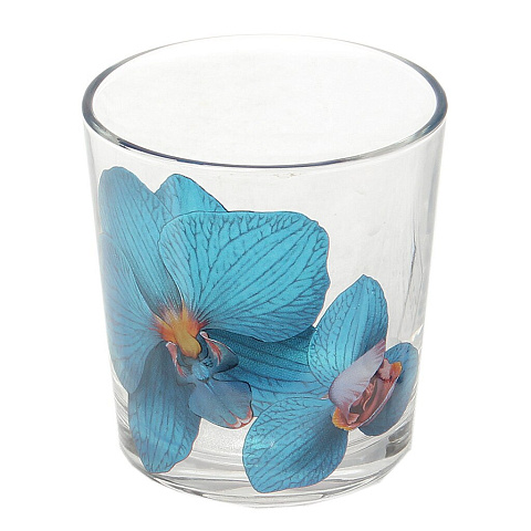 Стакан стеклянный ОСЗ Ода Орхидея синяя, 6 шт, 250 мл