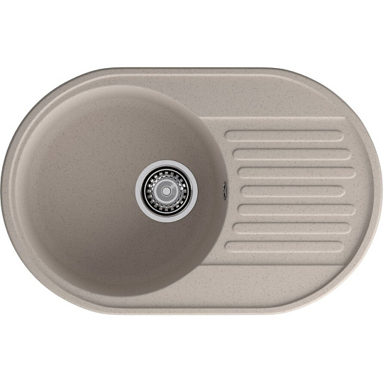 Мойка кухонная врезная, GranFest, Quarz, кварцевый песок, 737х478 мм, без сифона, песочная, GF-Z18