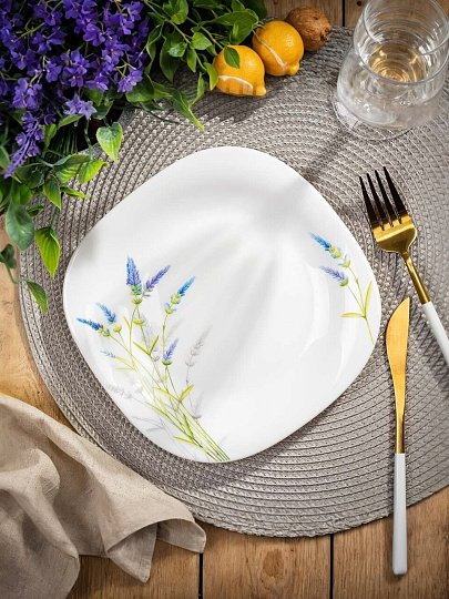 Тарелка десертная, стеклокерамика, 19 см, квадратная, Манифик, Daniks, FFP85/ 220302