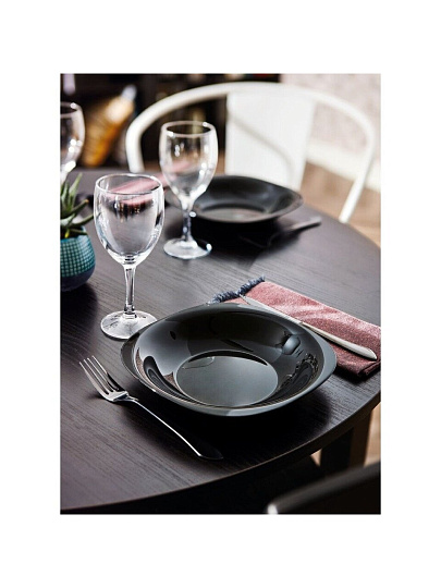 Тарелка суповая, стеклокерамика, 21 см, квадратная, Carine Black, Luminarc, D2374/H3661/L9818, черная