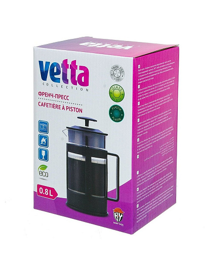 Френч-пресс 0.8 л, стекло, пластик, Vetta, Мелана B04S-800 К24, 850-061