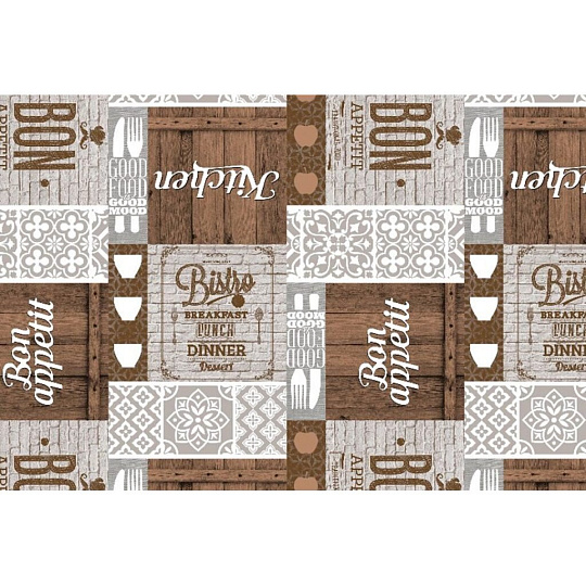 Клеенка Колорит, Перфект Мажор, 1.3х20 м, ПВХ, коричневая, 574/2
